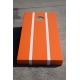 Orange and White Striped Cornhole Set